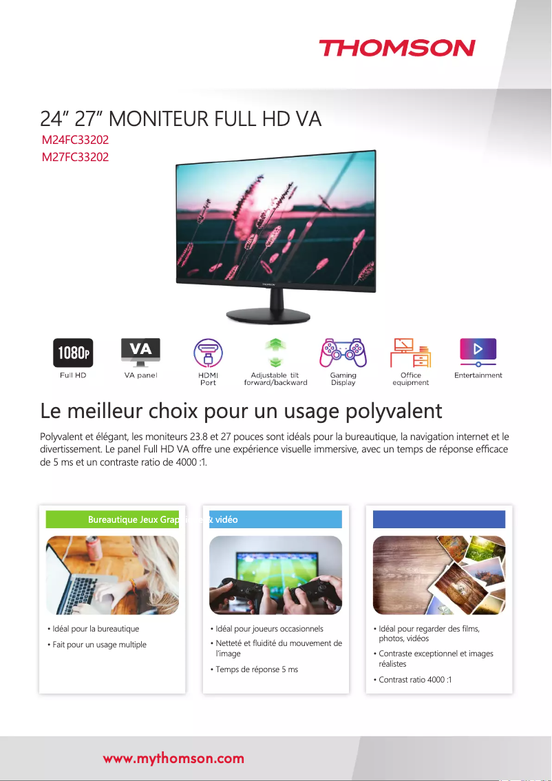 Page n°1 - Mode d'emploi Thomson M27FC33202