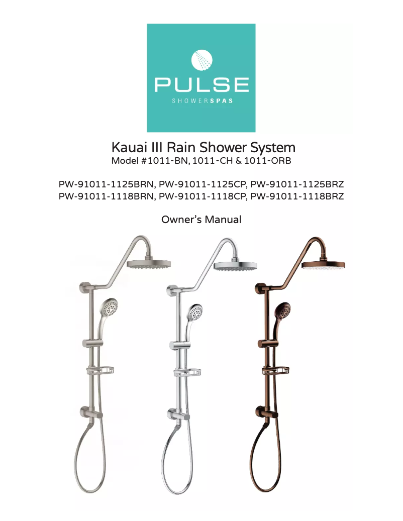 Página 1 del manual Manual de usuario Pulse ShowerSpas Kauai III 1011-III-BN