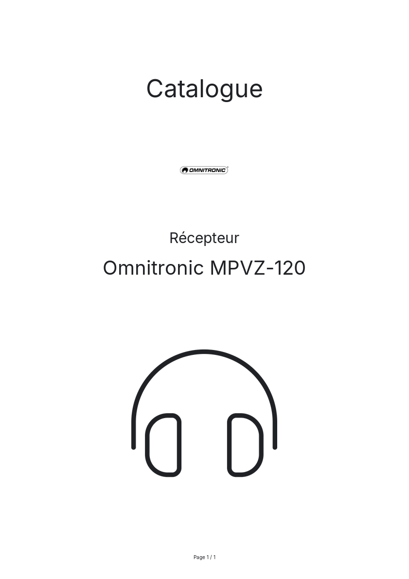 Page n°1 - Catalogue Omnitronic MPVZ-120