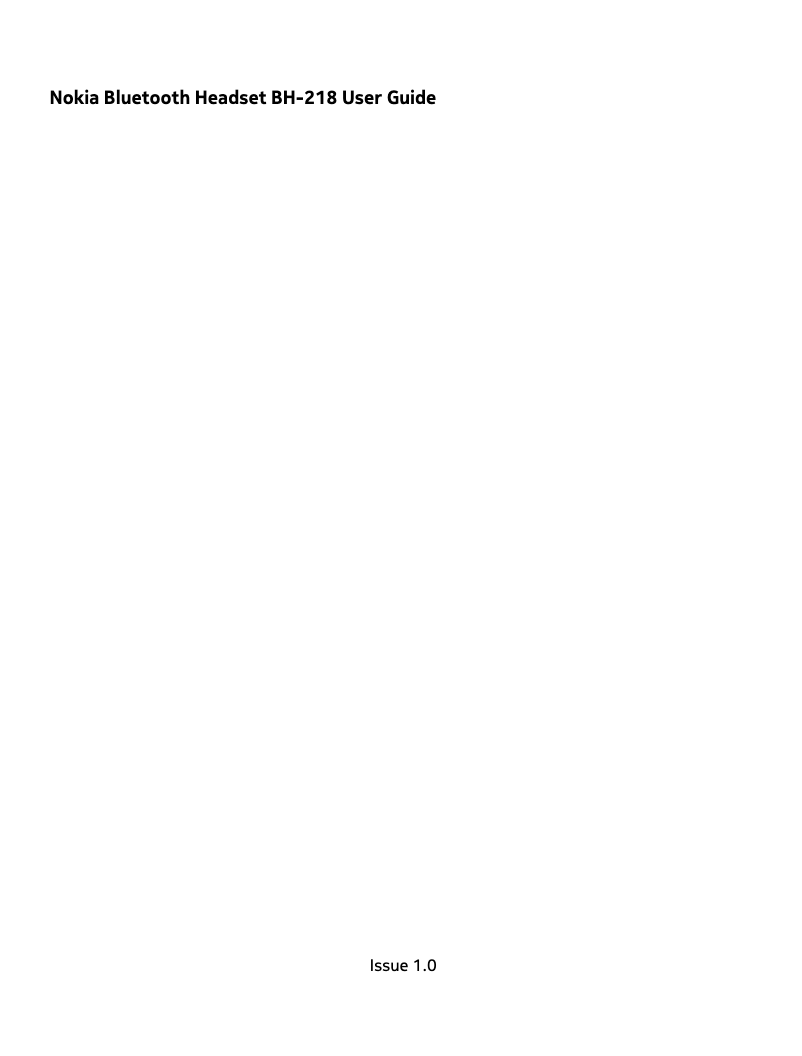 Image de la première page du manuel de l'appareil BH-218