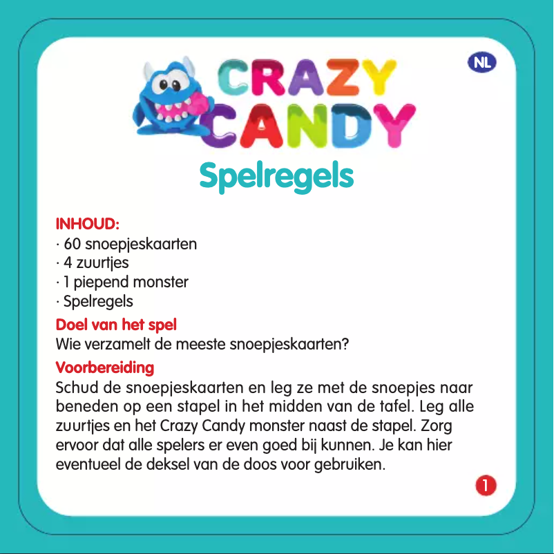 Page 1 de la notice Manuel utilisateur Jumbo Crazy Candy