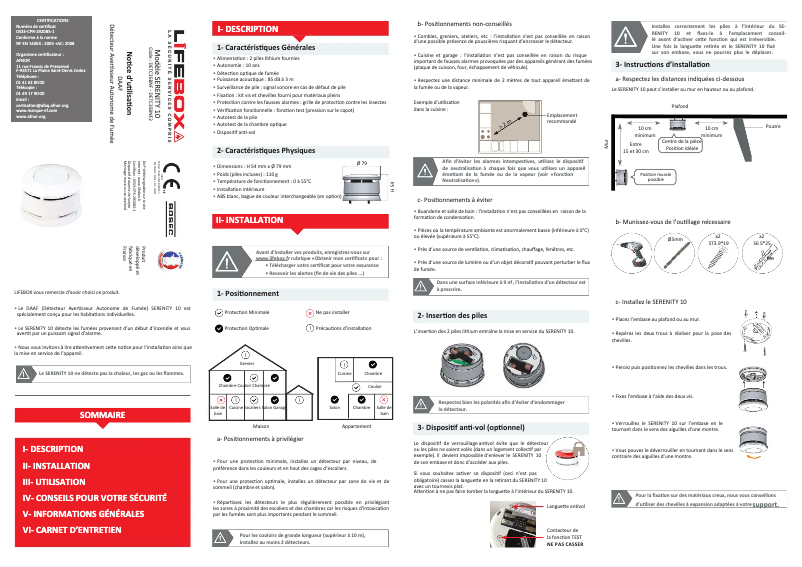 Page 1 de la notice Manuel utilisateur Chacon LB34236