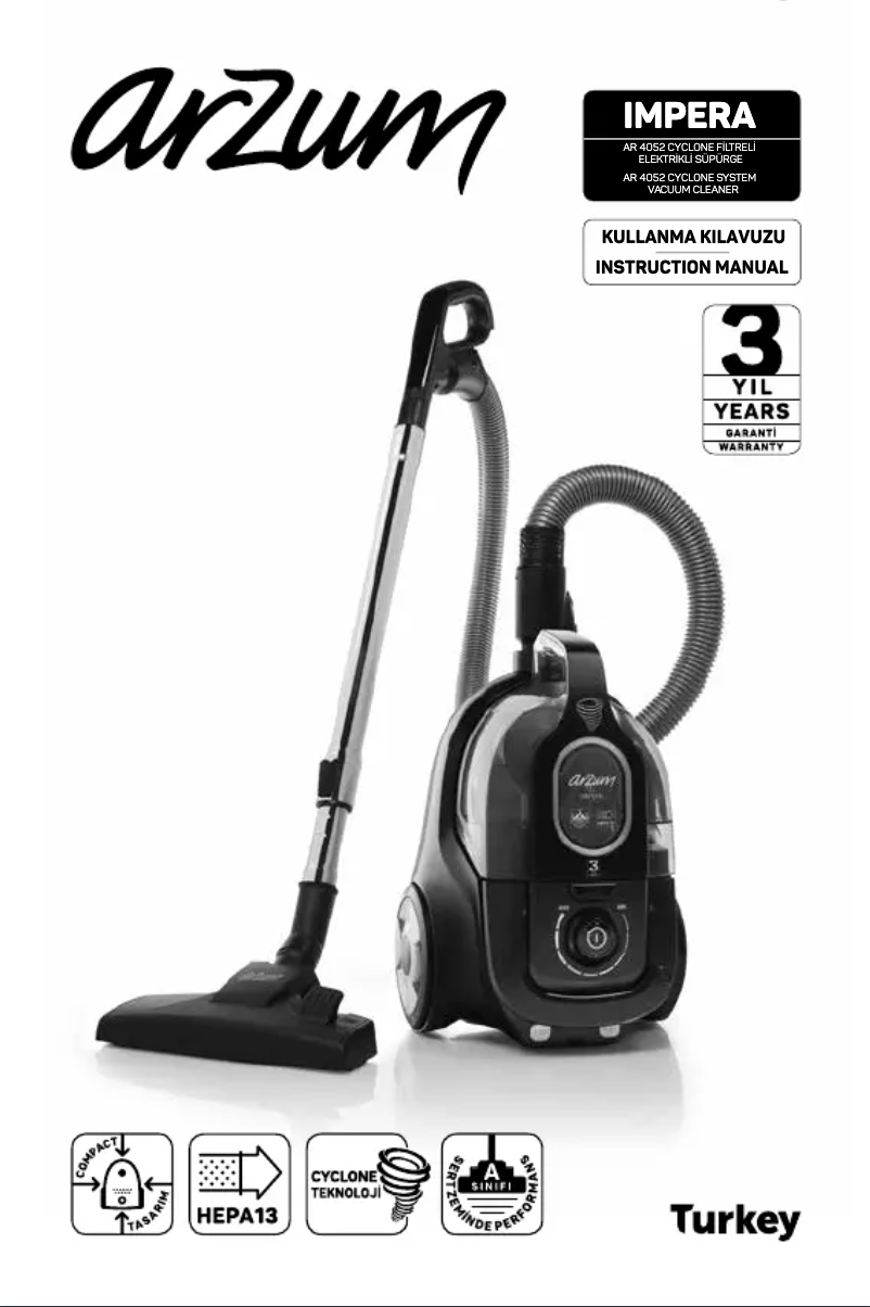 Page n°1 - Manuel utilisateur Arzum Impera AR4052