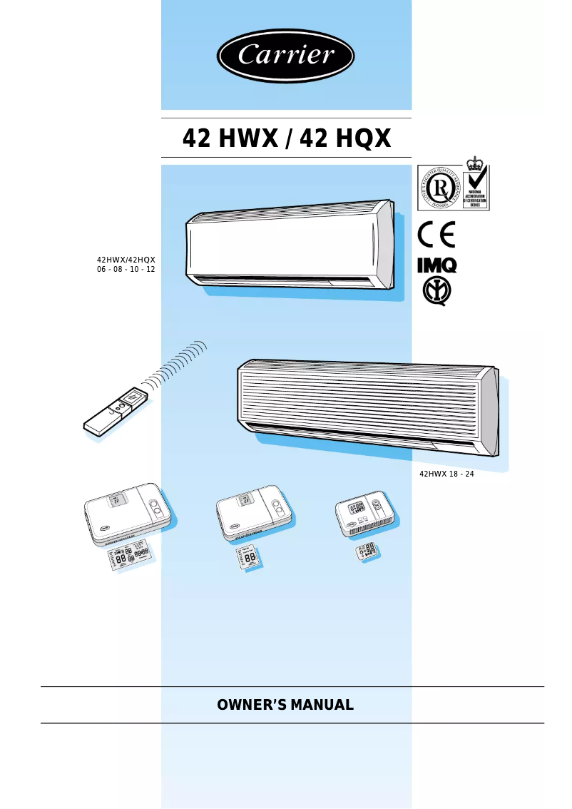 Page n°1 - Manuel utilisateur Carrier 42 HQX