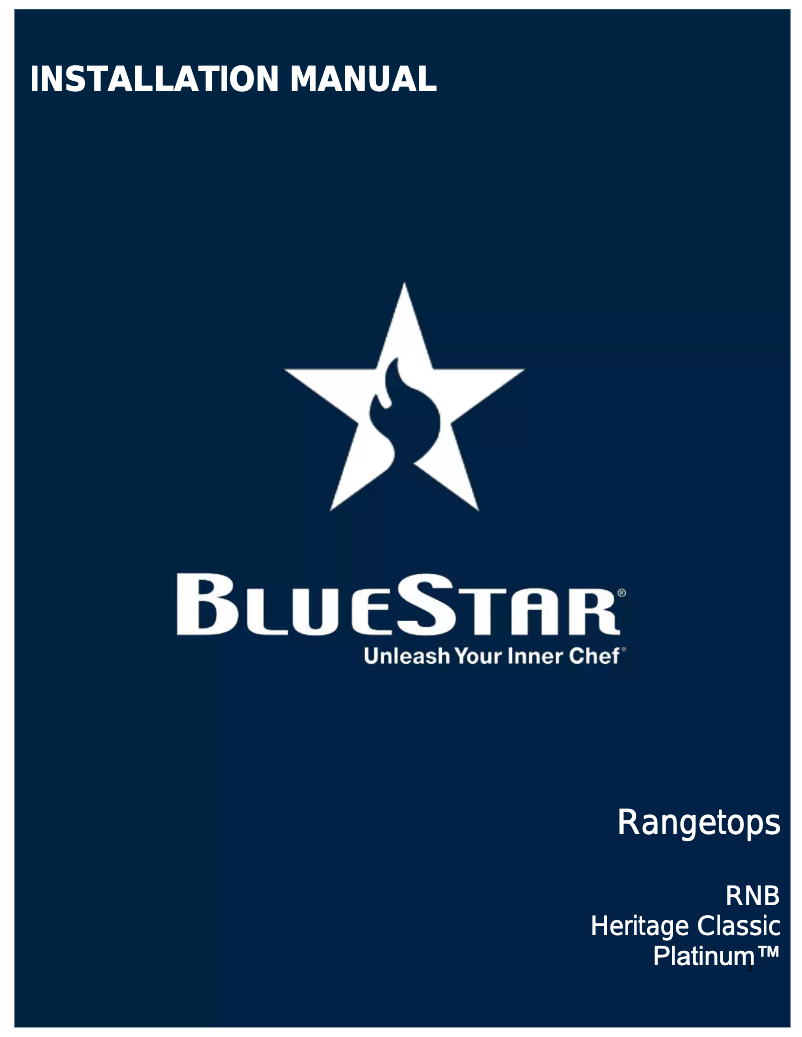 Página 1 del manual Guía de instalación BlueStar BSPRT488BLP