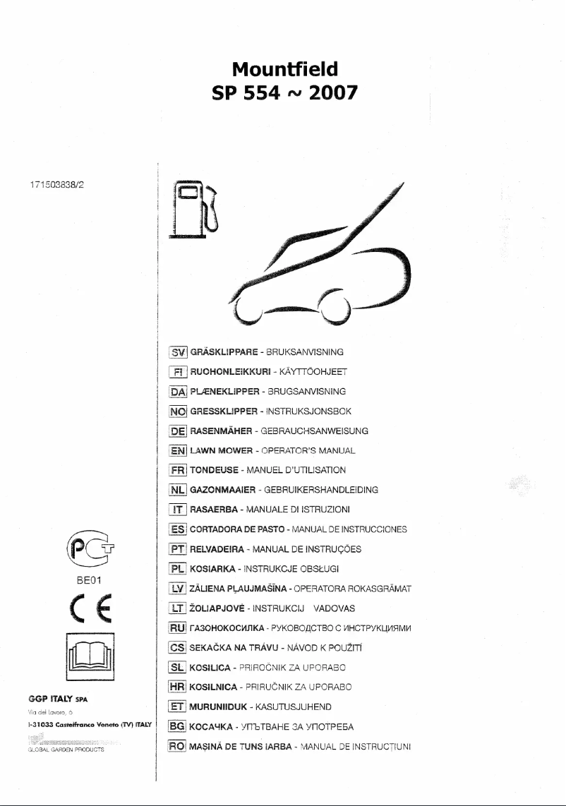 Page 1 de la notice Manuel utilisateur Mountfield SP554