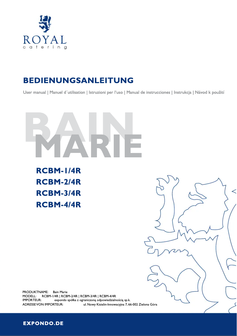 Image de la première page du manuel de l'appareil RCBM-1/4R