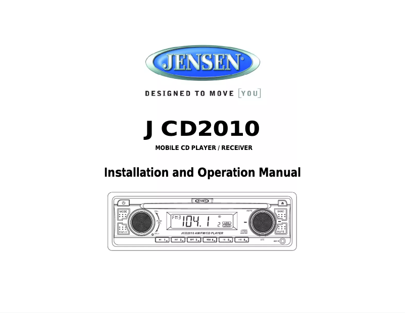 Page n°1 - Manuel utilisateur Jensen JCD2010