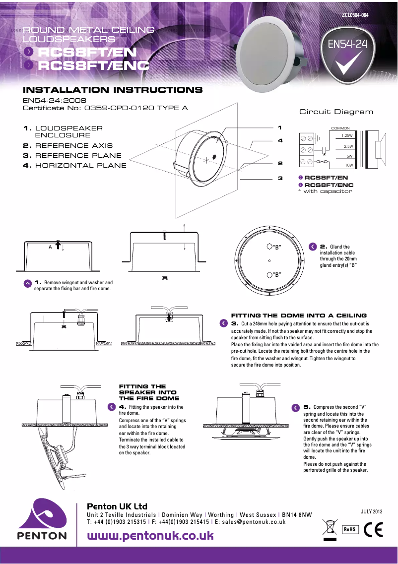Image de la première page du manuel de l'appareil RCS8FT/ENC