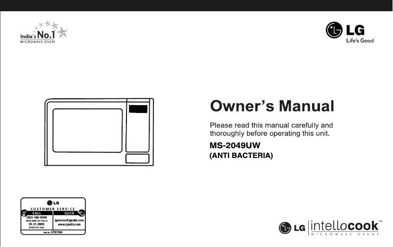 Página 1 del manual Manual de usuario LG MS-2049UW