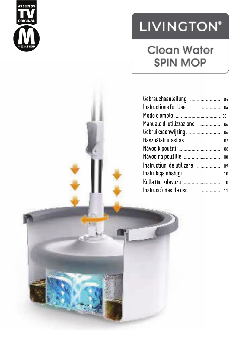 Image de la première page du manuel de l'appareil Clean Water Spin Mop