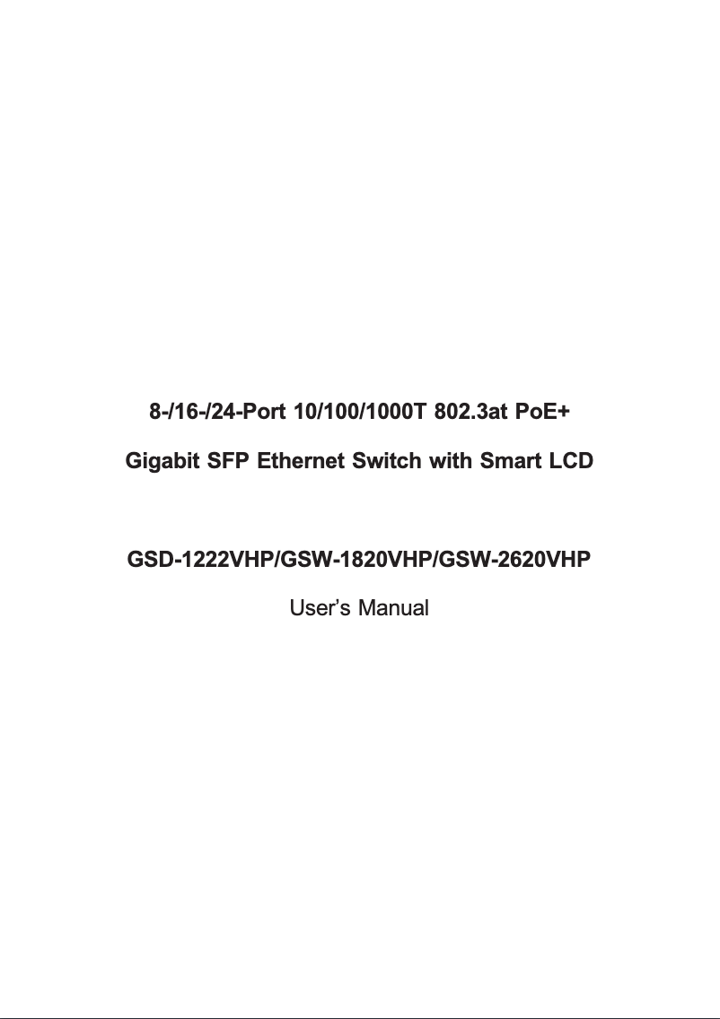 Page n°1 - Manuel utilisateur Planet GSD-1222VHP