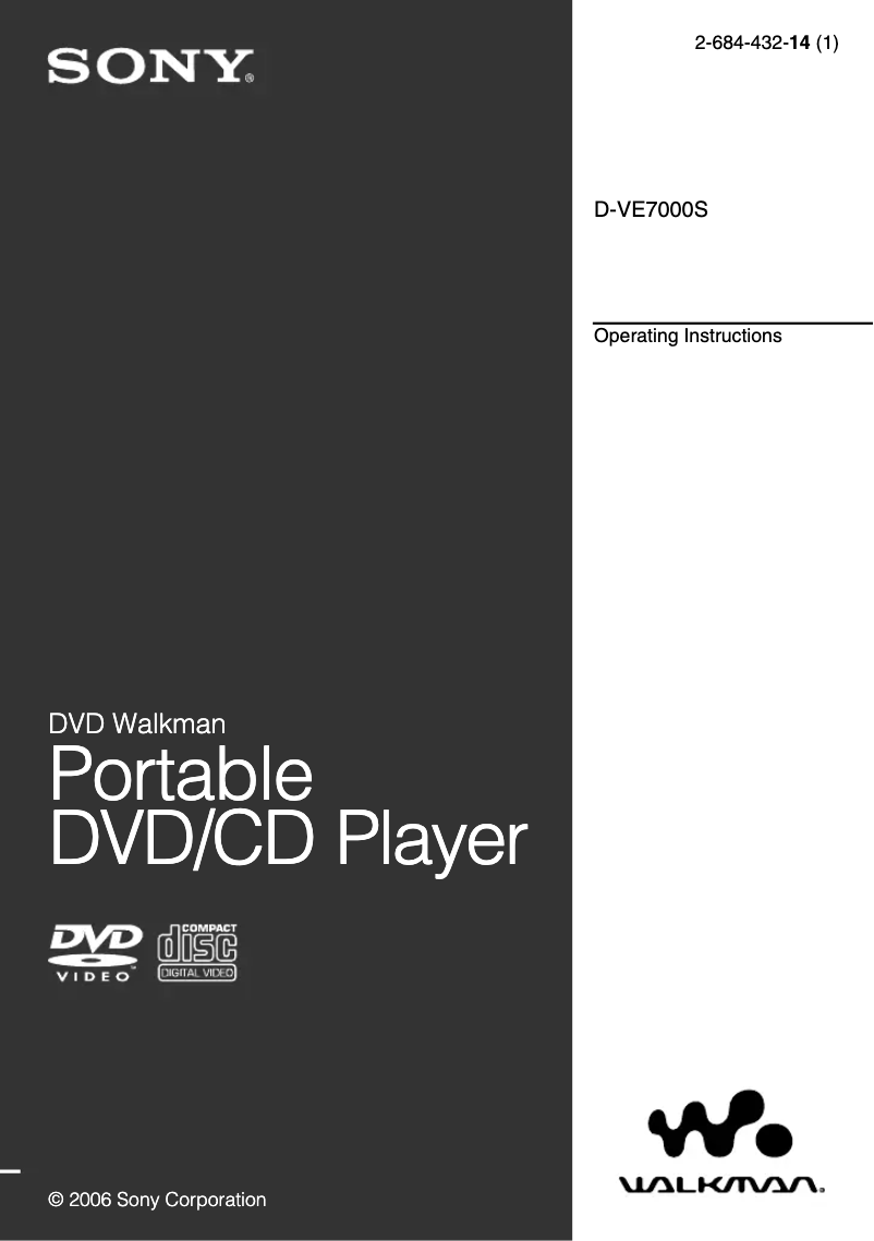 Page n°1 - Manuel utilisateur Sony D-VE7000S