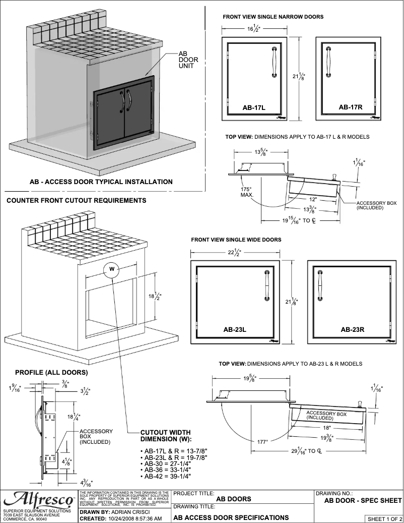 Page n°1 - Fiche technique Alfresco AXE-42