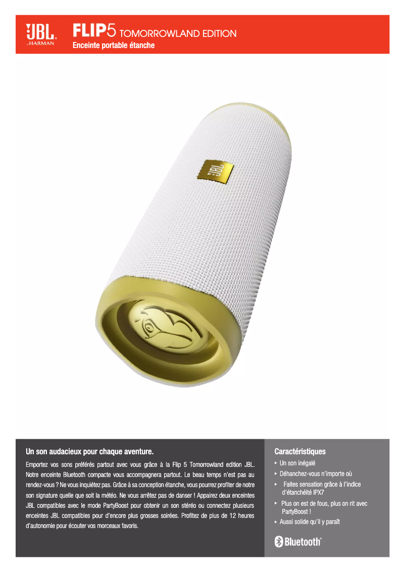 Page n°1 - Mode d'emploi JBL Flip 5 Tomorrowland Edition
