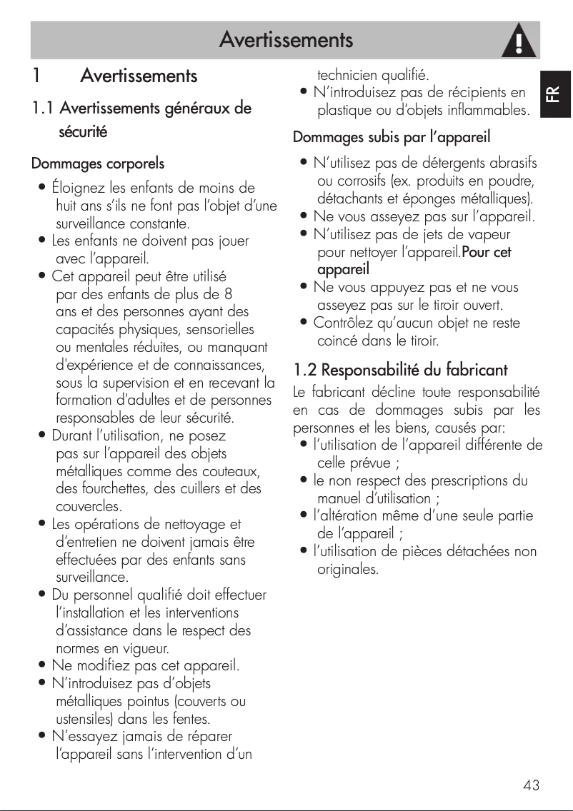 Page 1 de la notice Manuel utilisateur Smeg CPS615NR