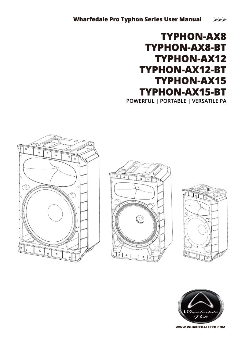 Page 1 de la notice Manuel utilisateur Wharfedale TYPHON-AX15