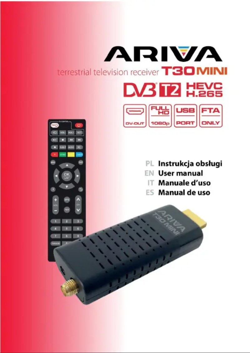 Page 1 de la notice Manuel utilisateur Ferguson Ariva T30 Mini