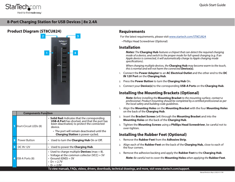 Page 1 de la notice Manuel utilisateur StarTech.com ST8CU824
