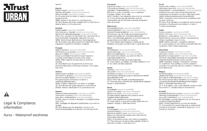 Page 1 de la notice Manuel utilisateur Trust Urban Aurus