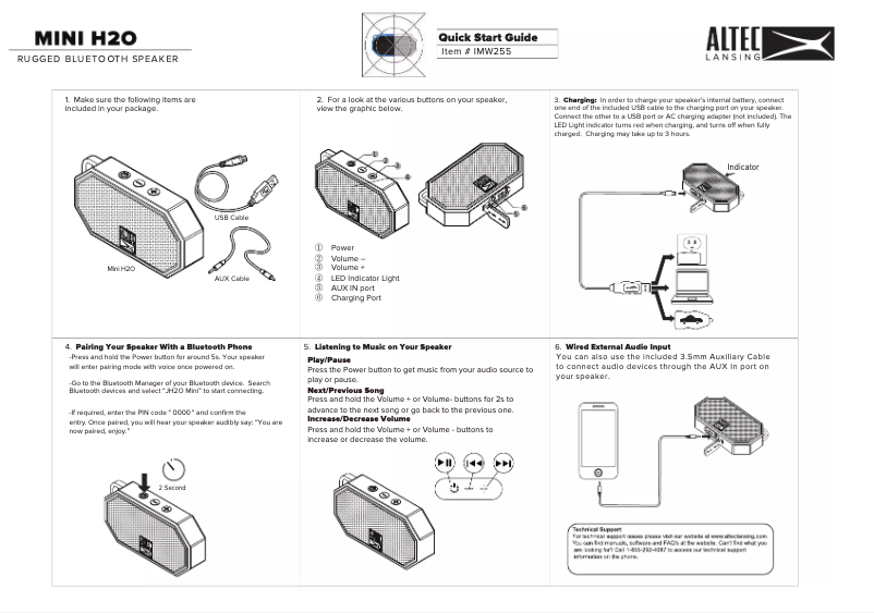 Page n°1 - Manuel utilisateur Altec Lansing Mini H2O