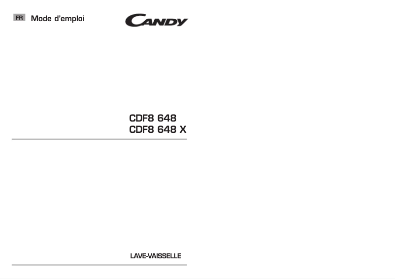 Image de la première page du manuel de l'appareil CDF8 648X/1-47