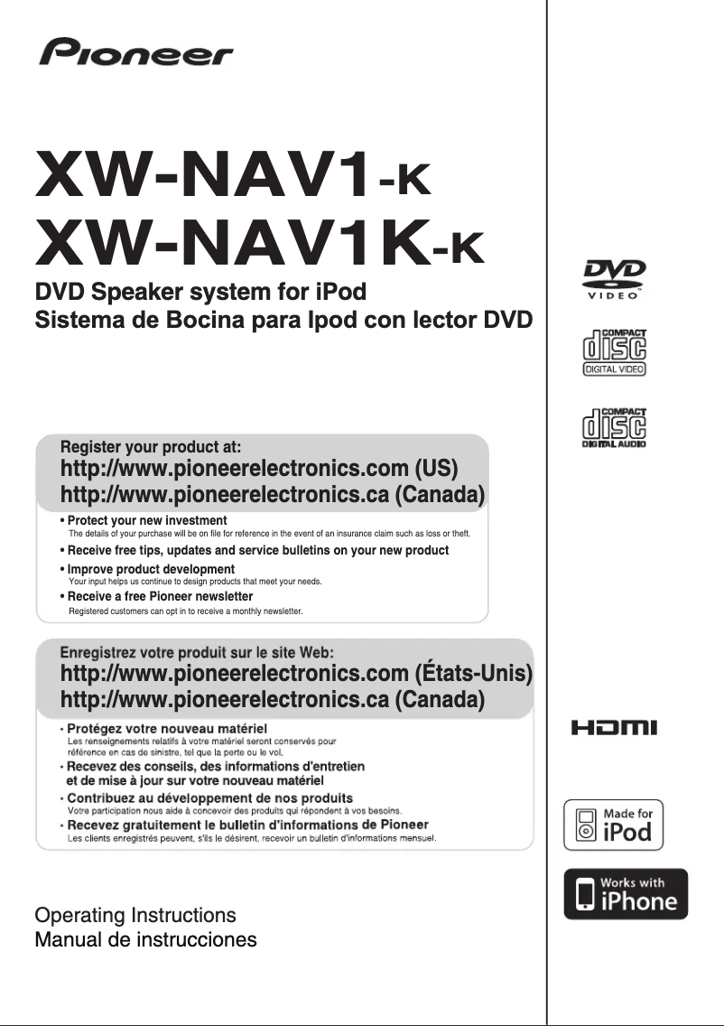 Page n°1 - Manuel utilisateur Pioneer XW-NAV1-K