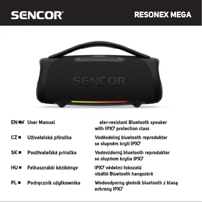 Page n°1 - Manuel utilisateur Sencor RESONEX MEGA