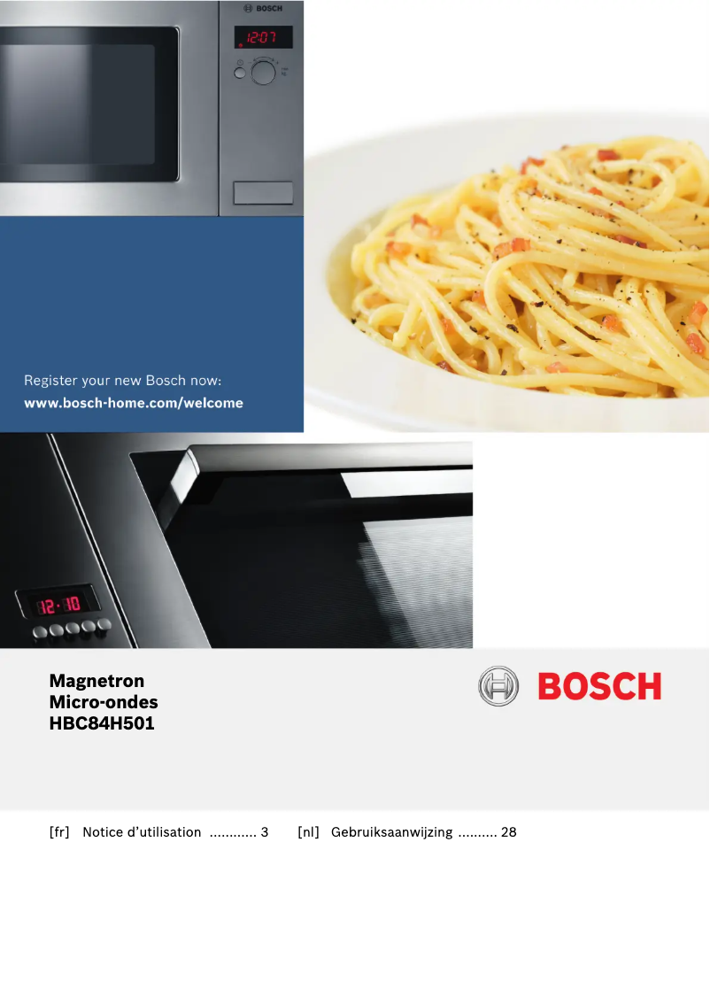 Page 1 de la notice Manuel utilisateur Bosch HBC84H501
