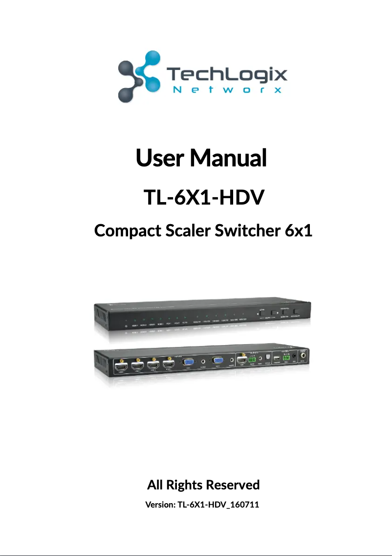 Page n°1 - Manuel utilisateur TechLogix Networx TL-6X1-HDV
