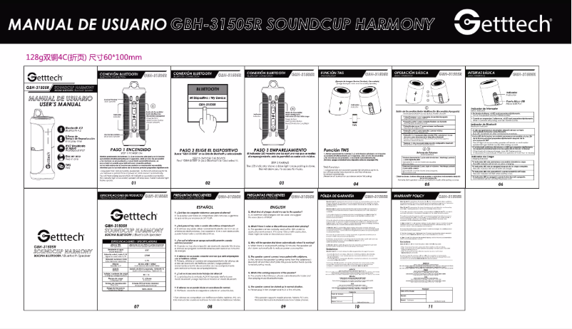 Page n°1 - Manuel utilisateur Getttech GBH-31505R