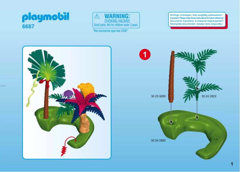 Página 1 del manual Manual de usuario Playmobil Super 4 Lost Island with Alien and Raptor 6687