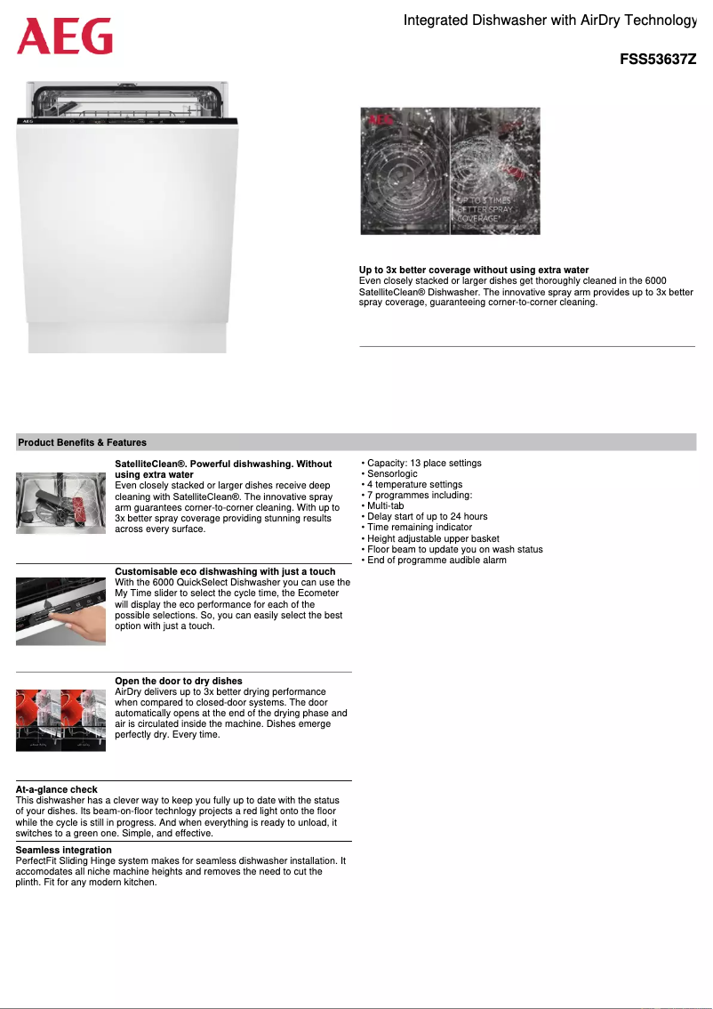 Page 1 de la notice Fiche technique AEG FSS53637Z