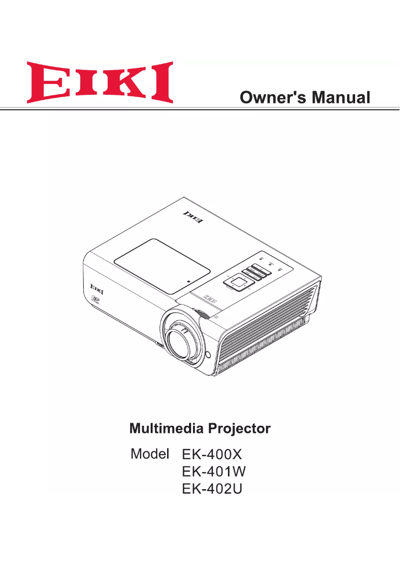 Page n°1 - Manuel utilisateur EIKI EK-400X