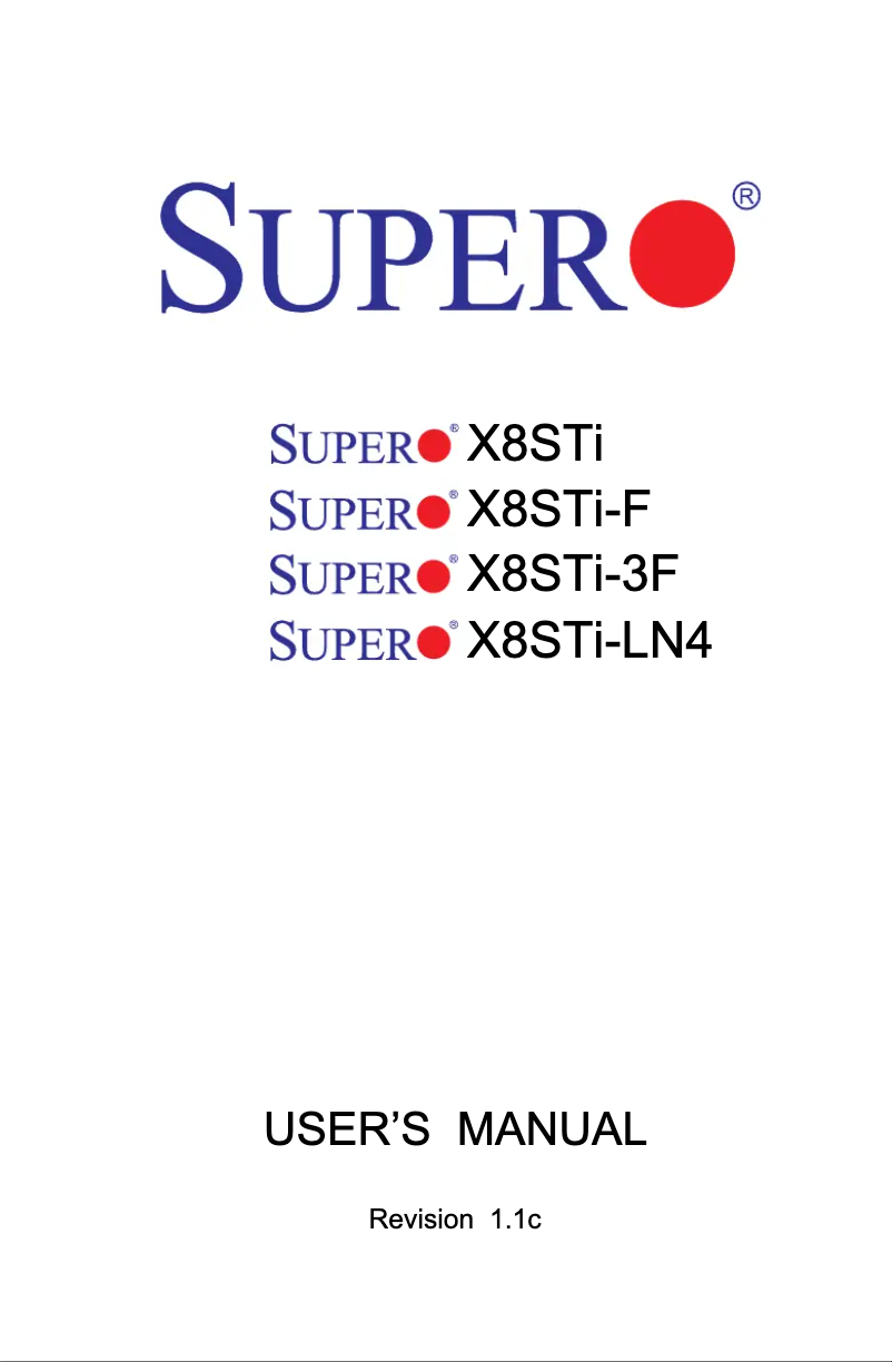 Image de la première page du manuel de l'appareil X8STI-F
