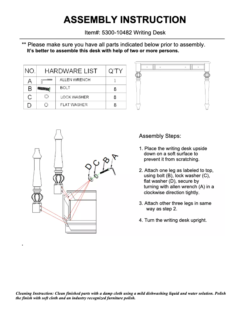Page n°1 - Manuel utilisateur Hooker 5300-10482