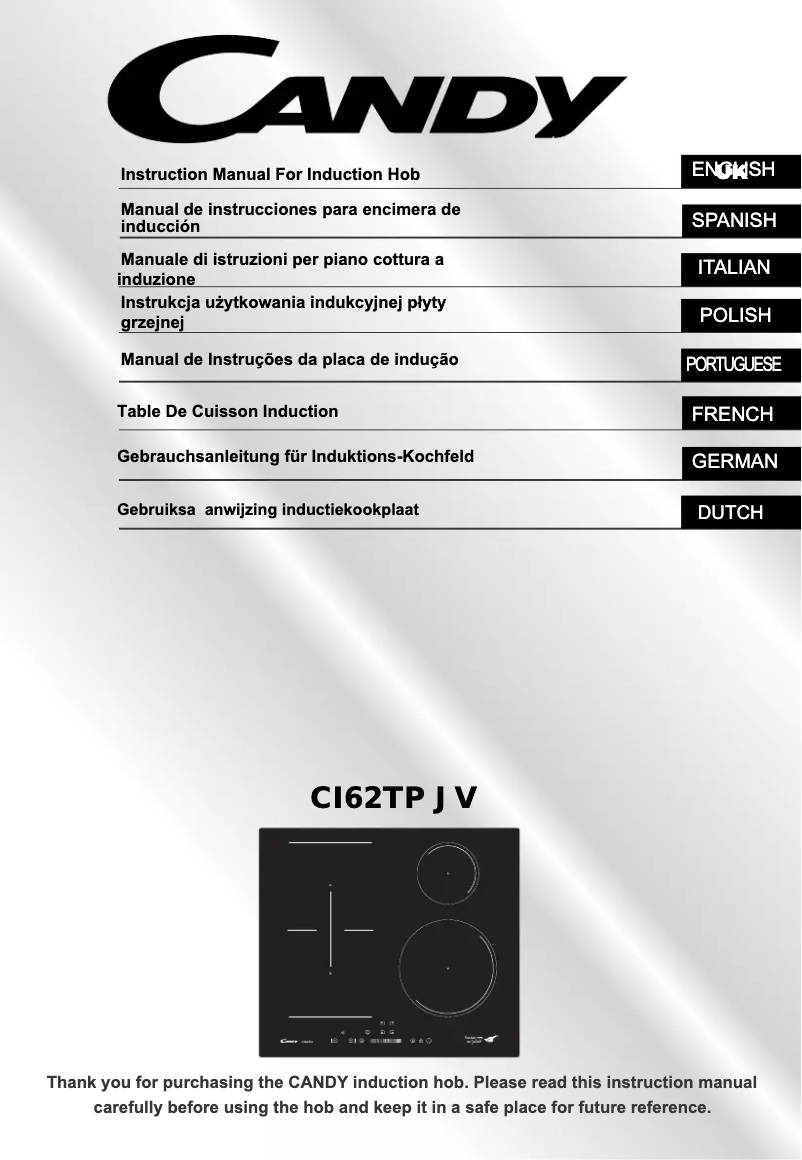 Image de la première page du manuel de l'appareil CI62TP JV