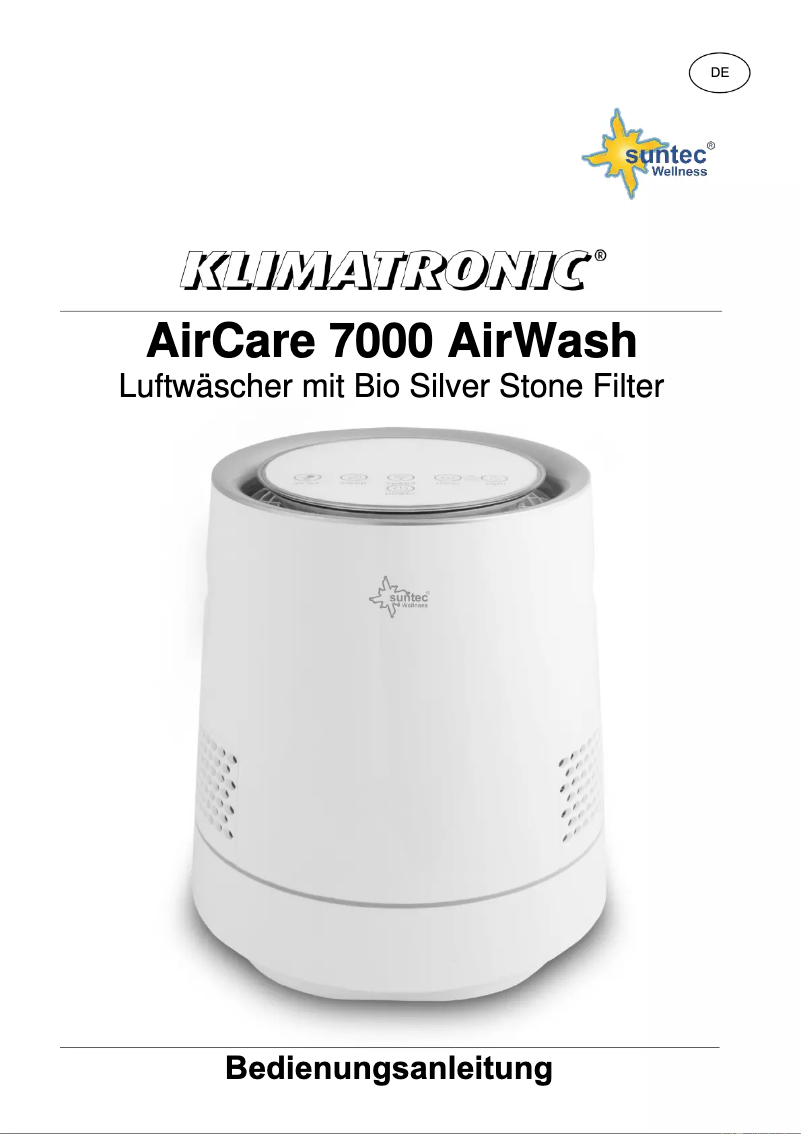 Image de la première page du manuel de l'appareil Aircare 7000 AirWash