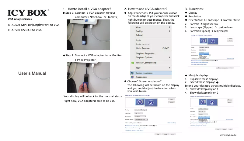 Página 1 del manual Manual de usuario Icy Box IB-AC504