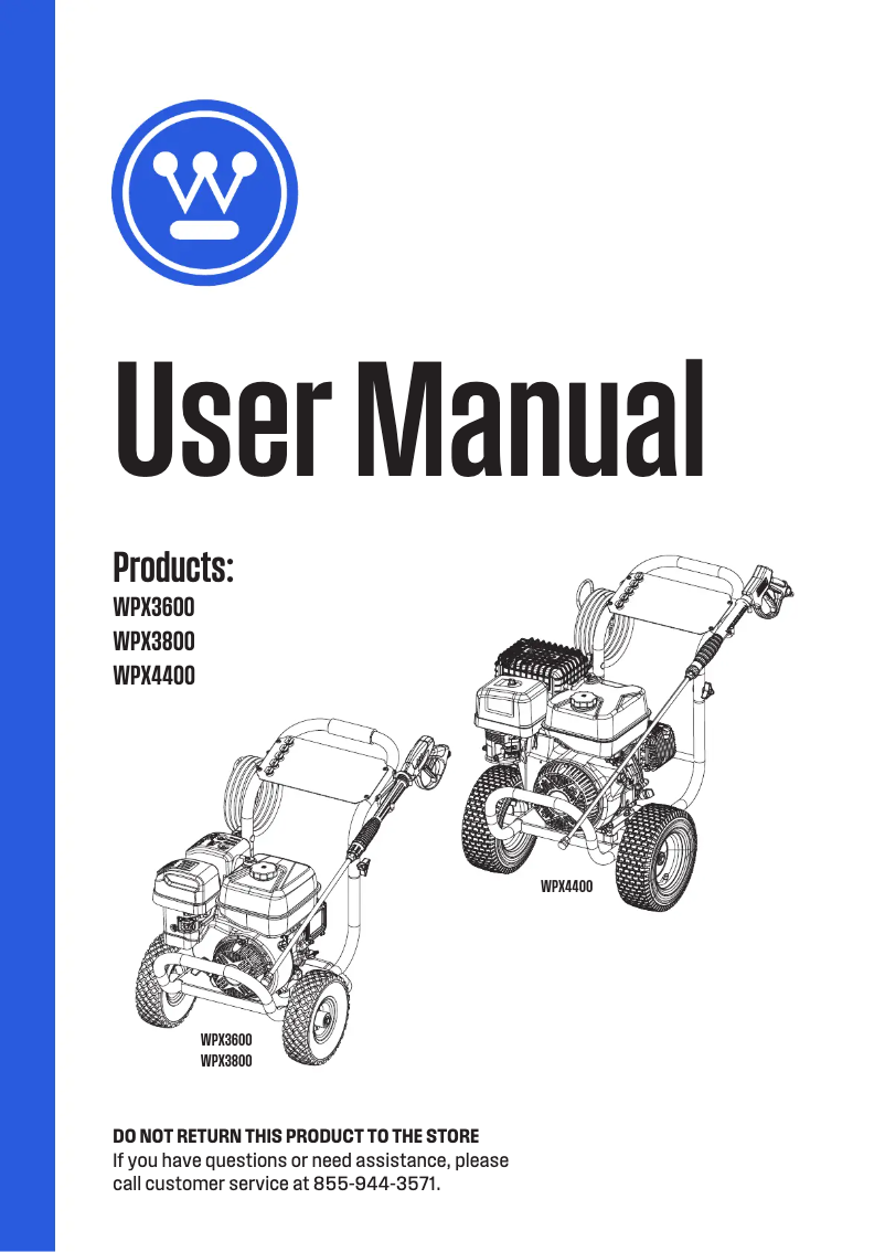 Page 1 de la notice Manuel utilisateur Westinghouse WPX3600