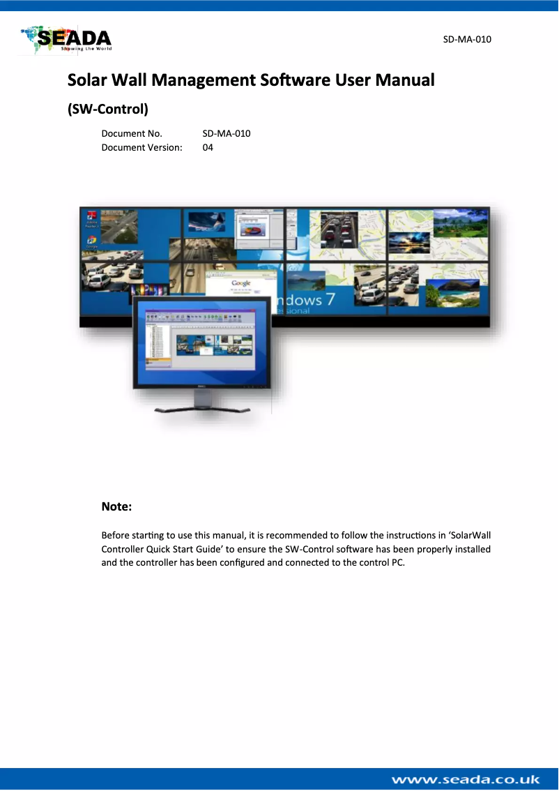 Page n°1 - Manuel utilisateur SEADA SW2016