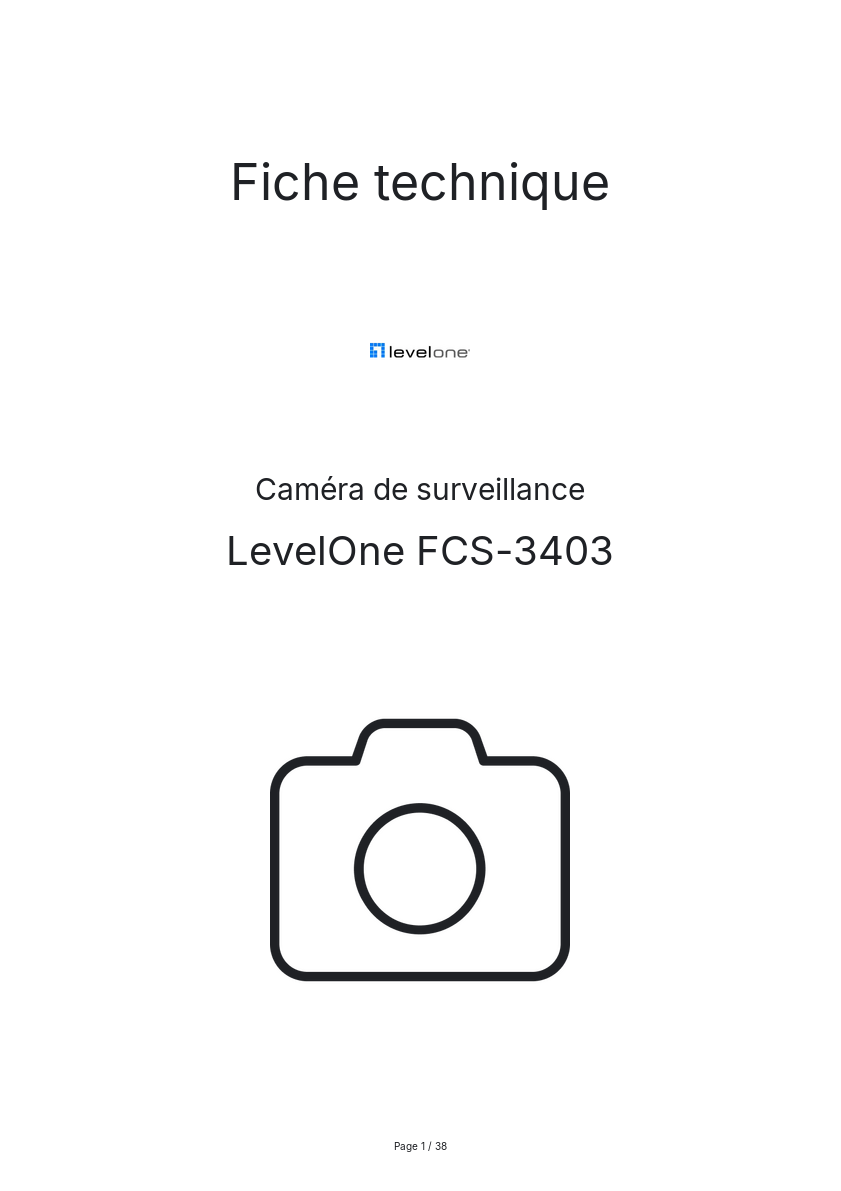 Page n°1 - Fiche technique LevelOne FCS-3403