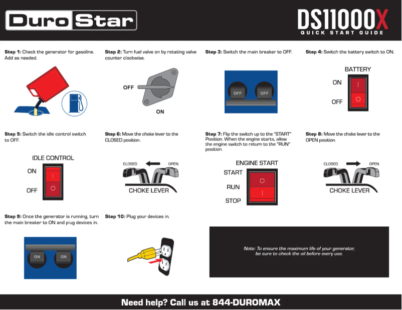 Page 1 de la notice Guide de démarrage rapide DuroStar DS11000X
