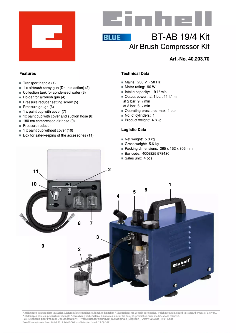 Image de la première page du manuel de l'appareil BT-AB 19/4 Kit