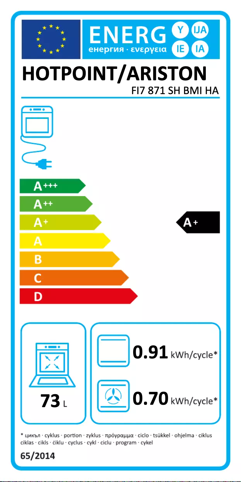 Página 1 del manual Manual de usuario Hotpoint FI7 871 SH BMI