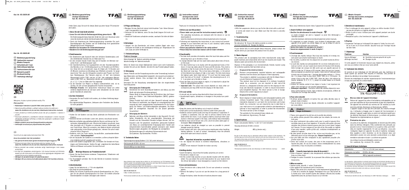 Page 1 de la notice Manuel utilisateur TFA 60.3029.06