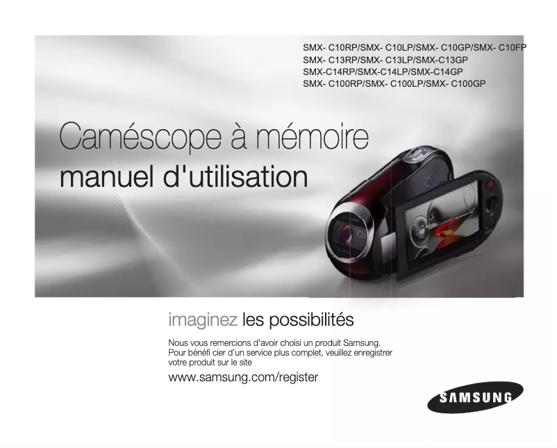 Page 1 de la notice Manuel utilisateur Samsung SMX-C10LP