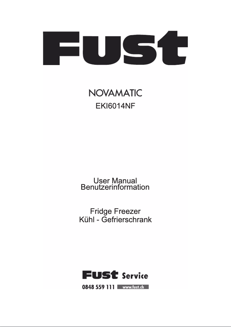 Page n°1 - Manuel utilisateur Novamatic EKI 6014NF