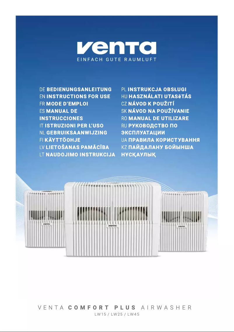 Page n°1 - Manuel utilisateur Venta LW45