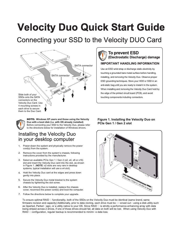 Page 1 de la notice Manuel utilisateur Apricorn Velocity Duo X2